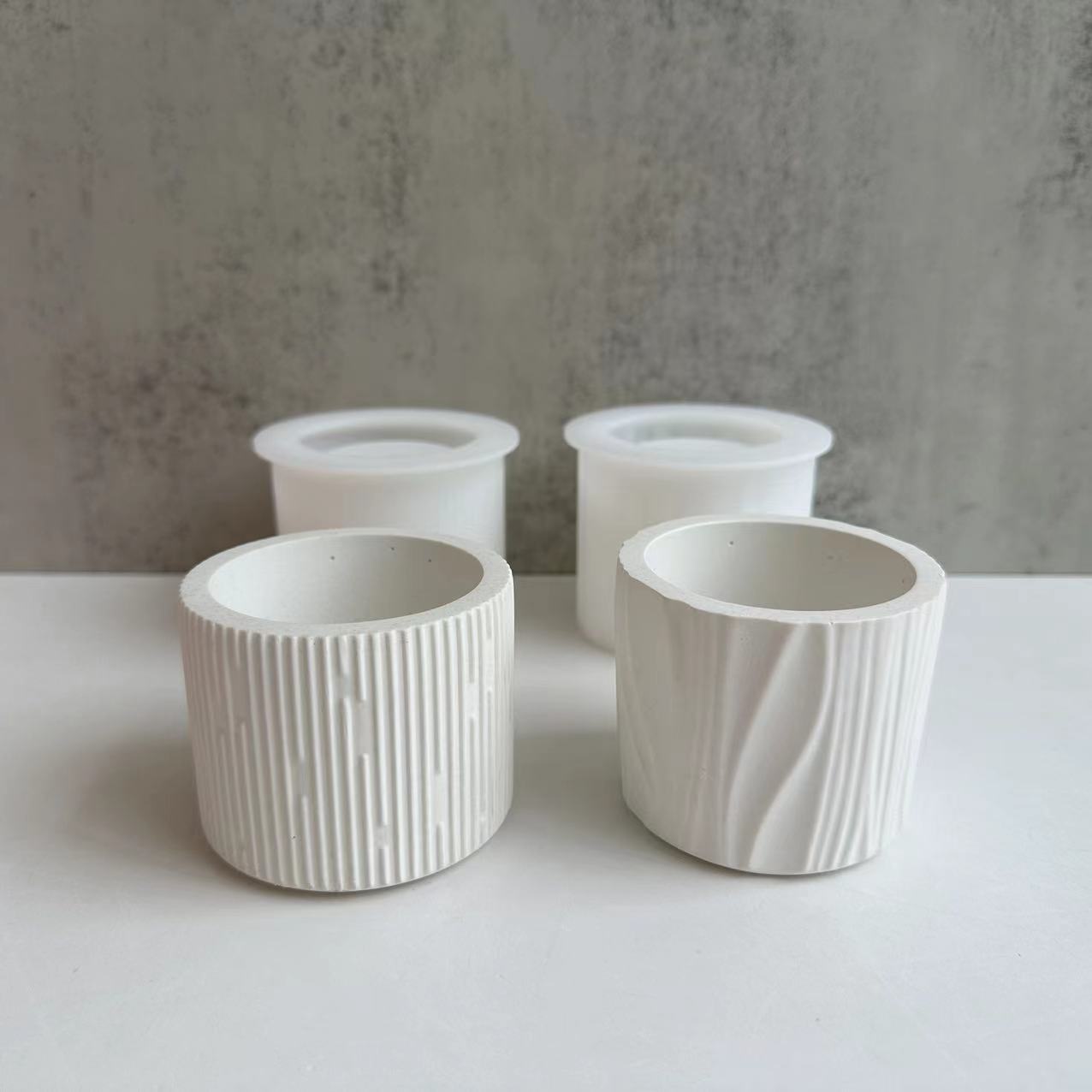 Potsticker Mold - ยิปซั่มเรียงรายเทียนถ้วยแม่พิมพ์ซิลิโคน DIY คอนกรีตวงกลมกระถางดอกไม้เรซินแม่พิมพ์