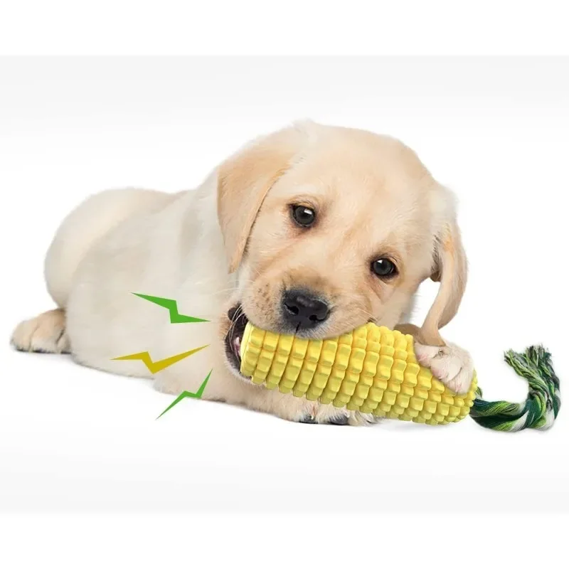Corn Dog Stick - ใหม่! สำหรับสุนัขที่ชอบเคี้ยวแรง ของเล่นสุนัขแบบมีเสียง ทนทาน แข็งแรง ของเล่นแท่งข้าวโพดสำหรับลูกสุนัข