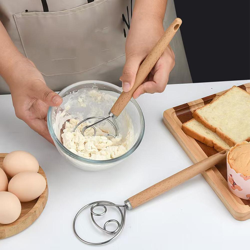 Danish Pancake Pan - ที่ตีแป้งเดนมาร์กแบบใหม่ 1 ชิ้น ทำจากสแตนเลส พร้อมด้ามจับ สำหรับทำขนมปังแบบ