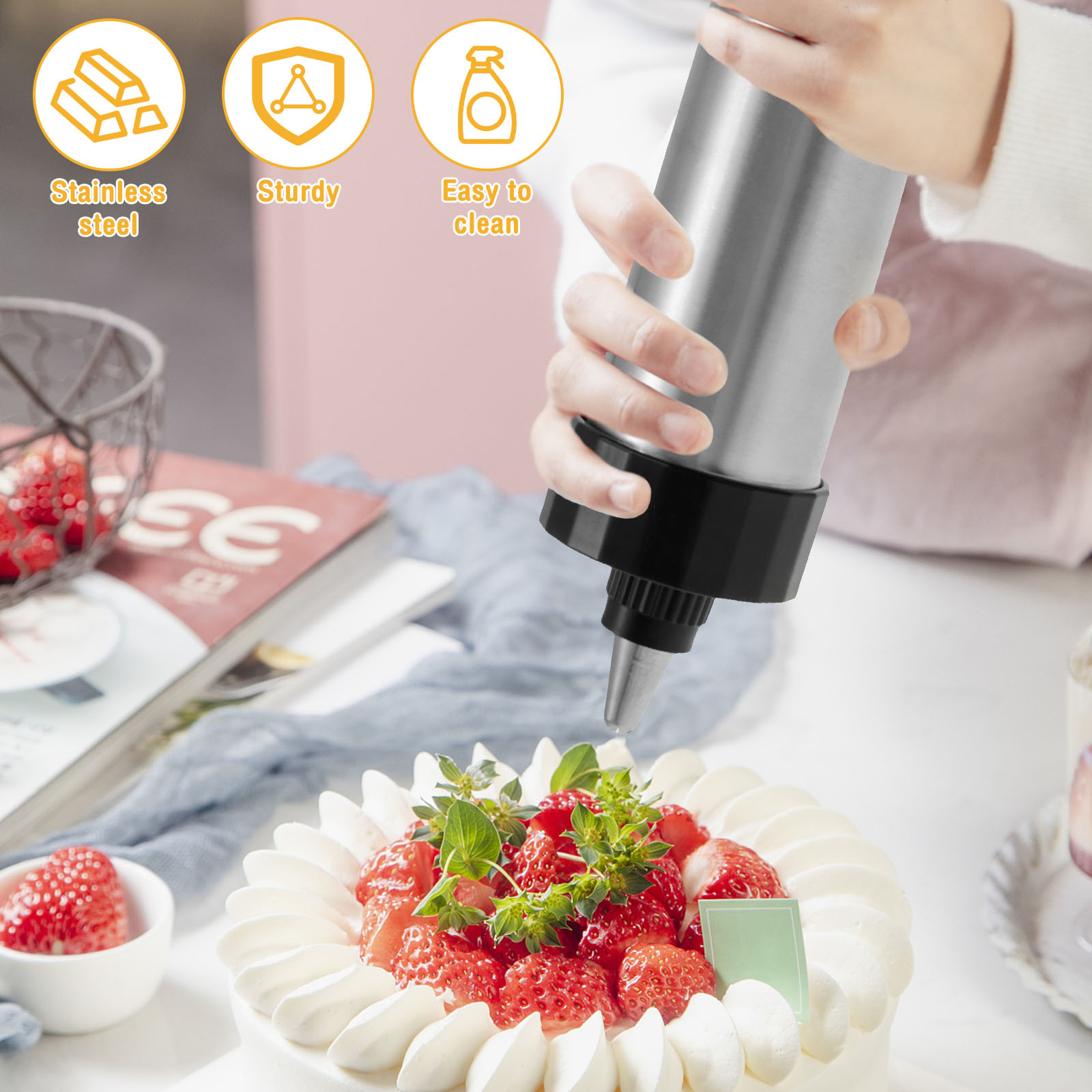 ชุดเครื่องทำคุกกี้แบบกด สแตนเล - Churros Maker Gun บทวิจารณ์และราคา