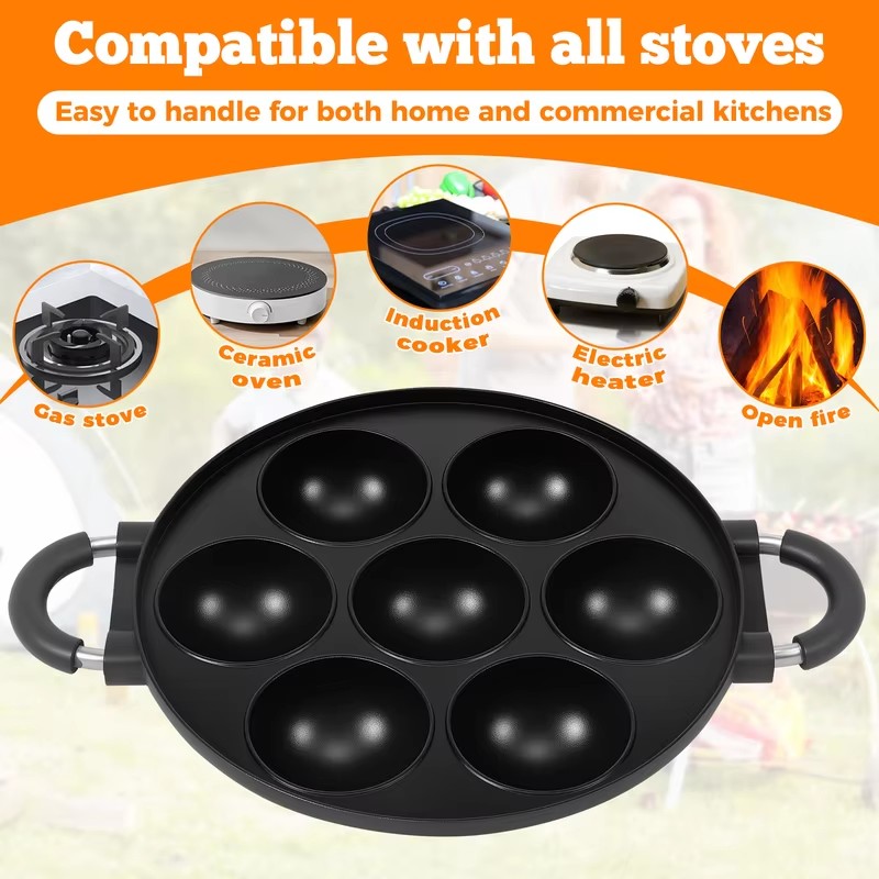 แม่พิมพ์อะลูมิเนียม 7 ช่อง สำห - Takoyaki Grill Plate บทวิจารณ์และราคา